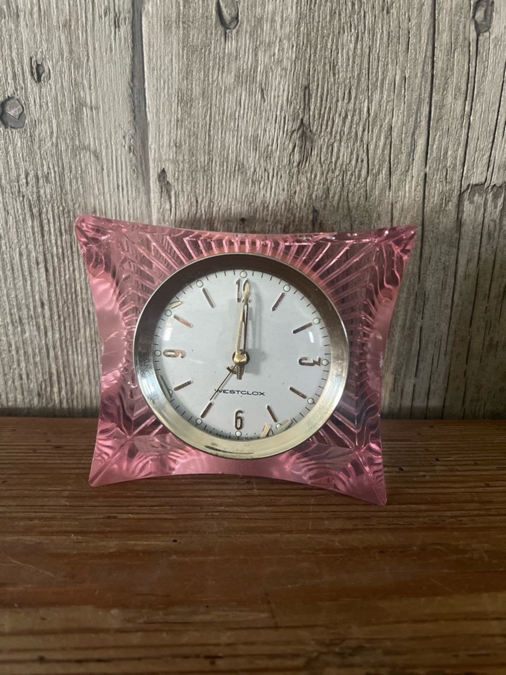 Pink Westclox Vintage Windup  Clock